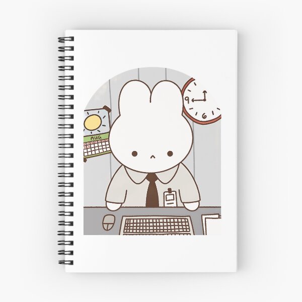 Item preview, Cute Bunny Office Worker Desk Design designed and sold by asfiyasiroi.