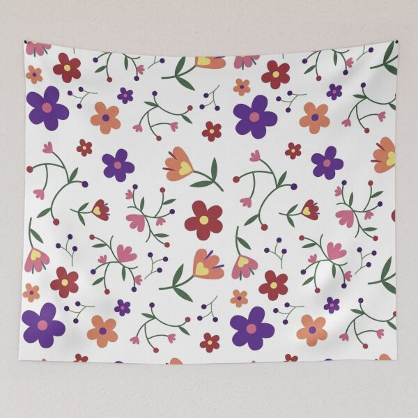 Item preview, Folk Floral Seamless Pattern designed and sold by ShivCraftStudio.