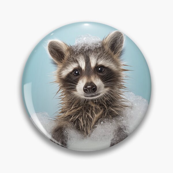 Item preview, Baby Raccoon Bubble Bath Cute Nursery Bathroom Wall Art designed and sold by LazyOwlStore.