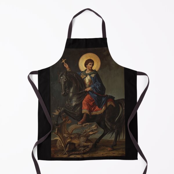 Item preview, Saint George Slaying Dragon Byzantine Gold Leaf Fine Art designed and sold by VintageManiac.