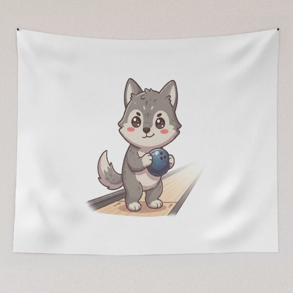 Item preview, Cute Wolf Bowling Ball Alley designed and sold by Ella_Sketch.