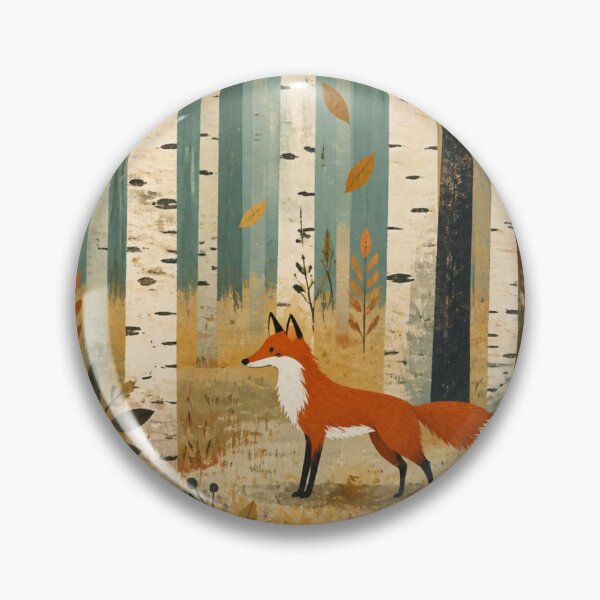 Item preview, The Birches Fox Watercolor Nature Autumn Art designed and sold by GrinGalore.
