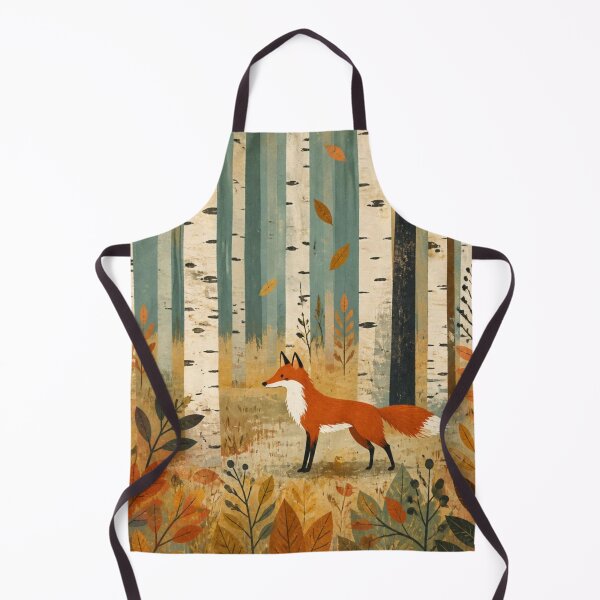 Item preview, The Birches Fox Watercolor Nature Autumn Art designed and sold by GrinGalore.