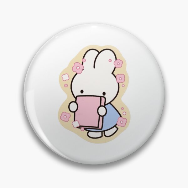 Item preview, Cute Kawaii Bunny Holding Book Flowers Art designed and sold by asfiyasiroi.