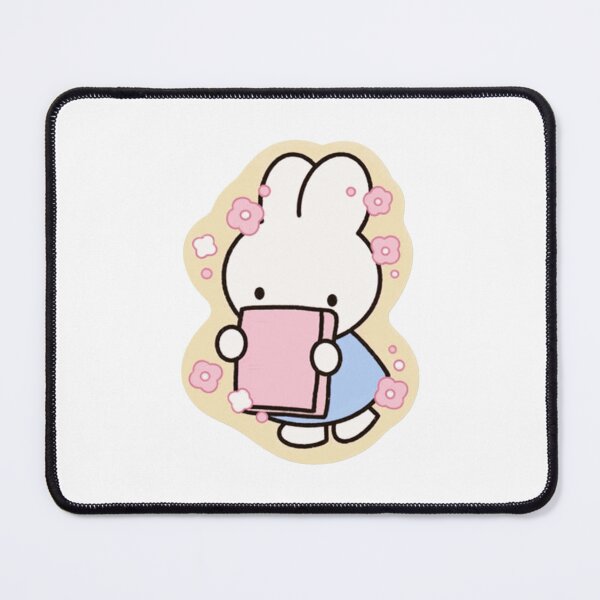 Item preview, Cute Kawaii Bunny Holding Book Flowers Art designed and sold by asfiyasiroi.