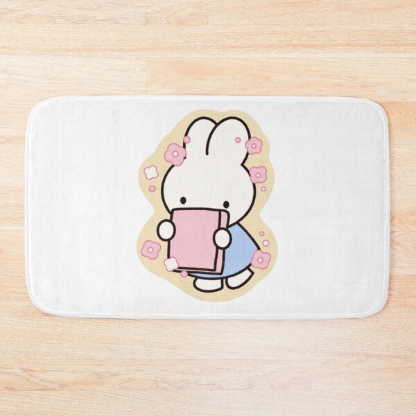 Item preview, Cute Kawaii Bunny Holding Book Flowers Art designed and sold by asfiyasiroi.