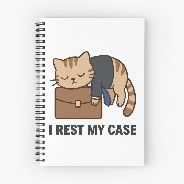 Item preview, I Rest My Case Sleeping Cat Funny Lawyer Pun Law Student Attorney Bar Exam Gift designed and sold by raedattia.