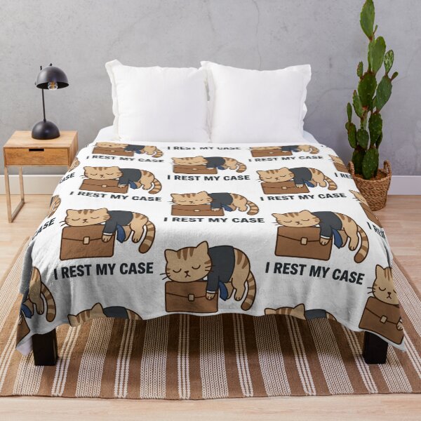 Item preview, I Rest My Case Sleeping Cat Funny Lawyer Pun Law Student Attorney Bar Exam Gift designed and sold by raedattia.
