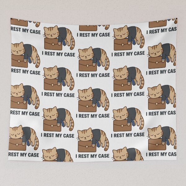 Item preview, I Rest My Case Sleeping Cat Funny Lawyer Pun Law Student Attorney Bar Exam Gift designed and sold by raedattia.