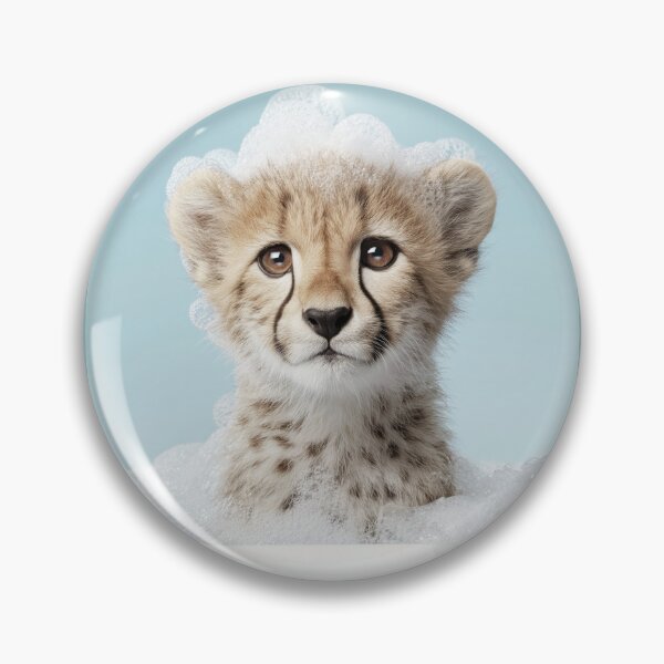 Item preview, Baby Cheetah Bubble Bath Cute Nursery Bathroom Wall Art designed and sold by LazyOwlStore.