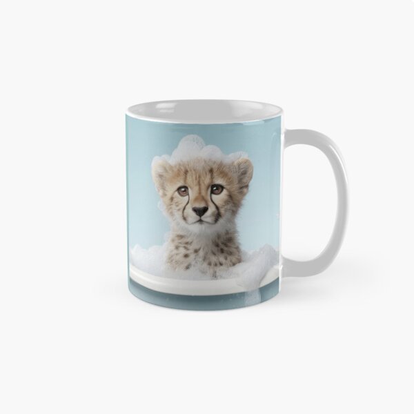 Item preview, Baby Cheetah Bubble Bath Cute Nursery Bathroom Wall Art designed and sold by LazyOwlStore.