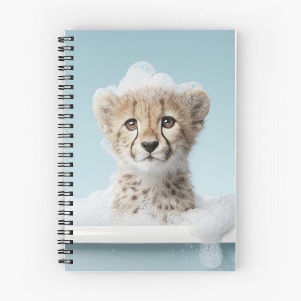 Item preview, Baby Cheetah Bubble Bath Cute Nursery Bathroom Wall Art designed and sold by LazyOwlStore.