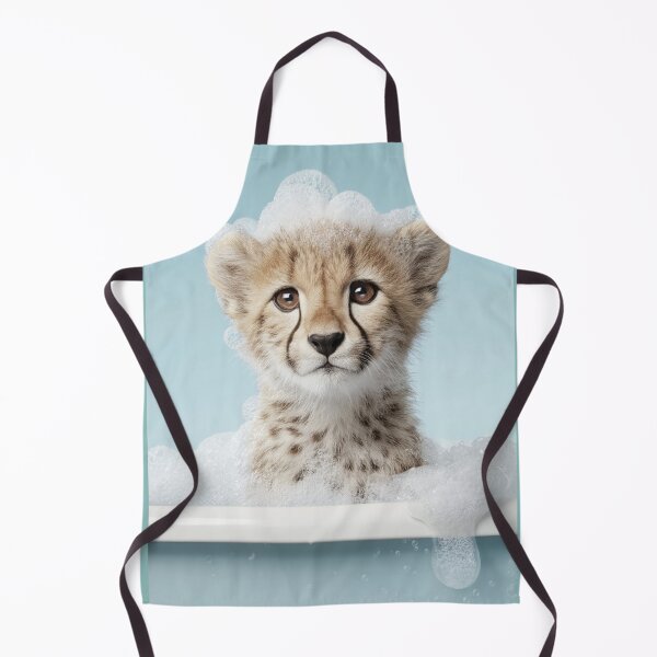 Item preview, Baby Cheetah Bubble Bath Cute Nursery Bathroom Wall Art designed and sold by LazyOwlStore.