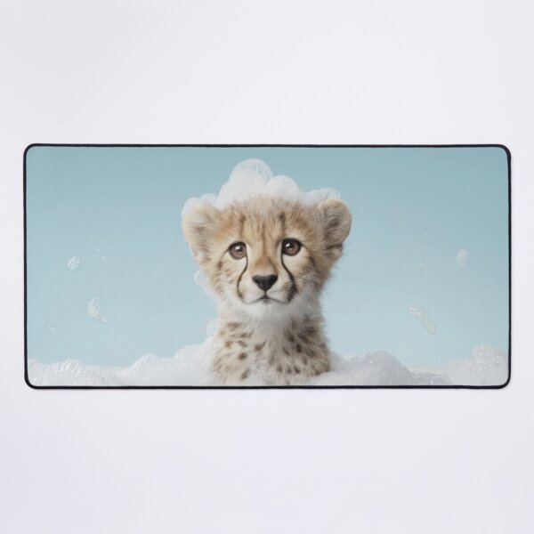 Item preview, Baby Cheetah Bubble Bath Cute Nursery Bathroom Wall Art designed and sold by LazyOwlStore.