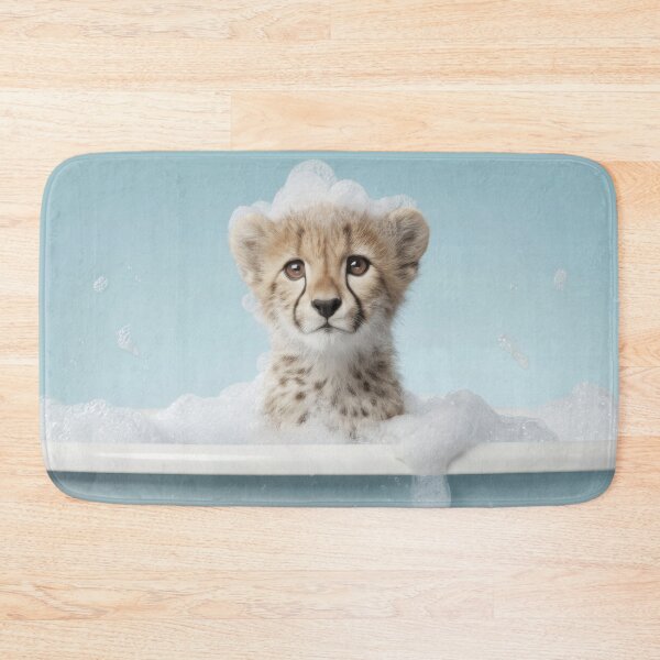 Item preview, Baby Cheetah Bubble Bath Cute Nursery Bathroom Wall Art designed and sold by LazyOwlStore.