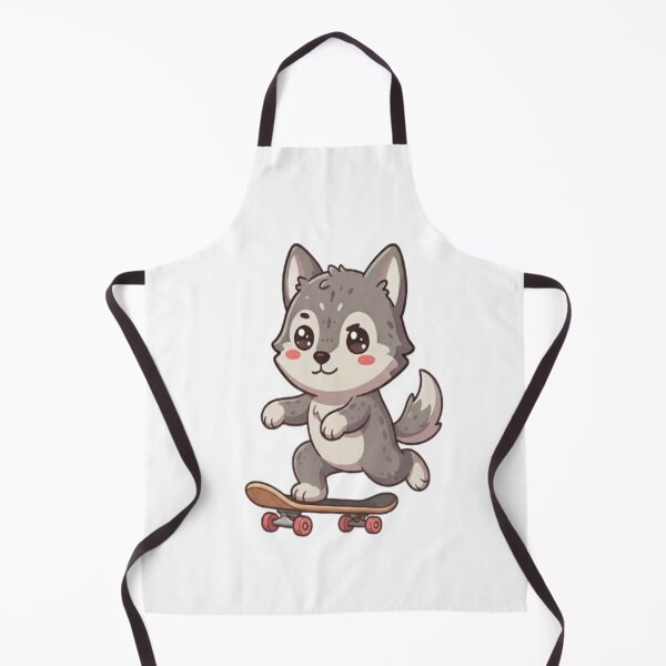 Item preview, Cute Wolf Skateboarder Riding Board designed and sold by Ella_Sketch.