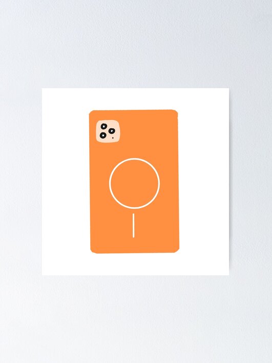 Imagen 1 de 3, Póster con la obra Orange Phone With Magnetic Charging Ring, diseñada y vendida por RadiantView.