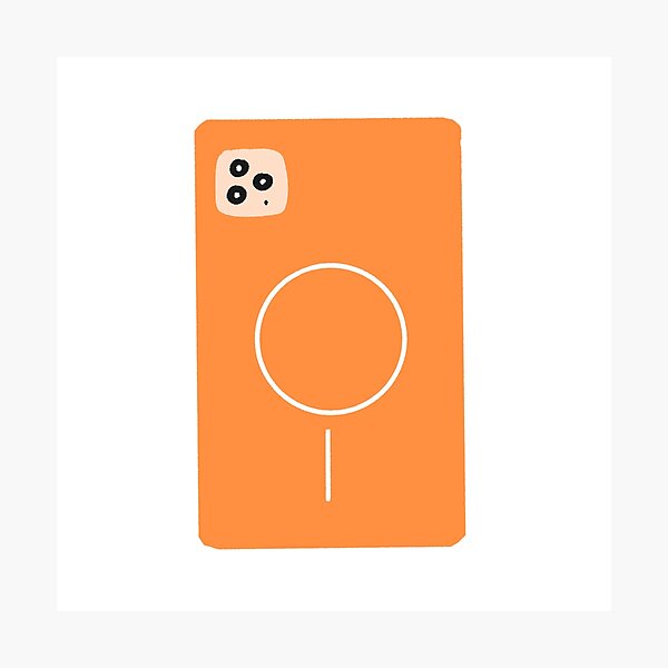Item preview, Orange Phone With Magnetic Charging Ring designed and sold by raun.draw.