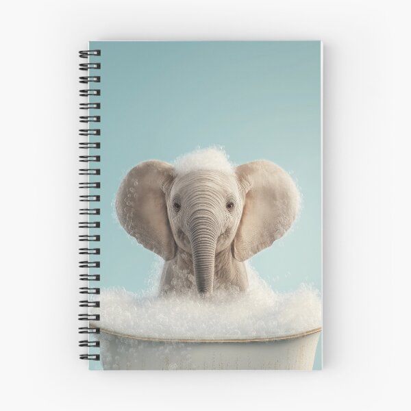 Item preview, Baby Elephant Bubble Bath Cute Nursery Bathroom Wall Art designed and sold by LazyOwlStore.