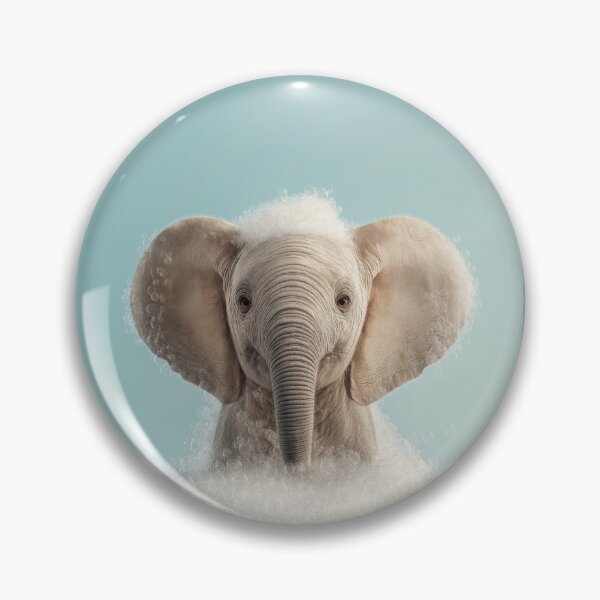 Item preview, Baby Elephant Bubble Bath Cute Nursery Bathroom Wall Art designed and sold by LazyOwlStore.