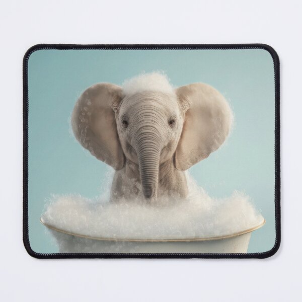 Item preview, Baby Elephant Bubble Bath Cute Nursery Bathroom Wall Art designed and sold by LazyOwlStore.