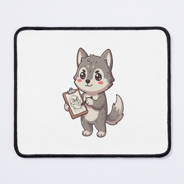 Item preview, Cute Wolf Artist Sketching Portrait designed and sold by Ella_Sketch.