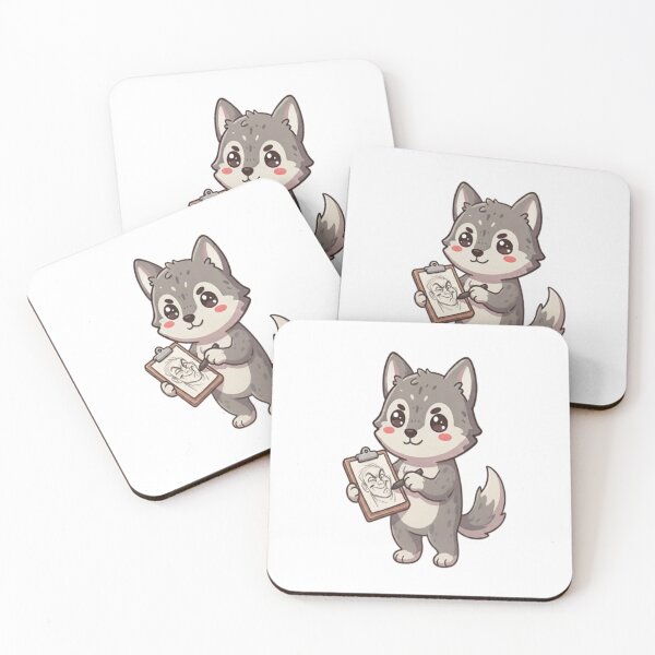 Item preview, Cute Wolf Artist Sketching Portrait designed and sold by Ella_Sketch.