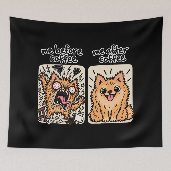 Item preview, Me Before Coffee Me After Coffee Dog designed and sold by MonkiFlipp.