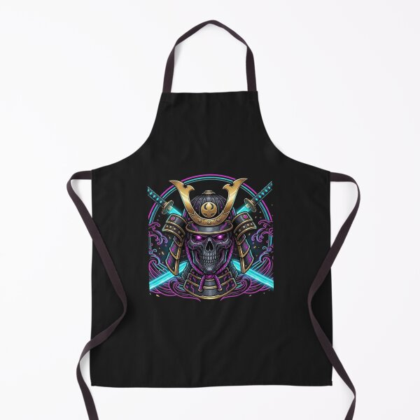 Item preview, Cyber Samurai Skull Neon Japanese Streetwear Mecha Warrior Art designed and sold by TechNexusPrints.