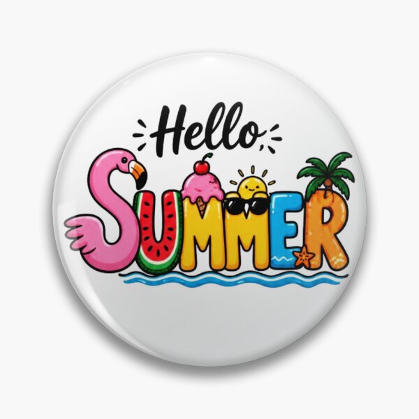 Item preview, Hello Summer Cute Tropical Beach Typography Graphic designed and sold by FabSvn.