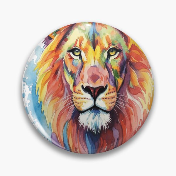 Item preview, Bright Watercolor Lion Art Vibrant Watercolor Wild Animal designed and sold by TamaraKirby.