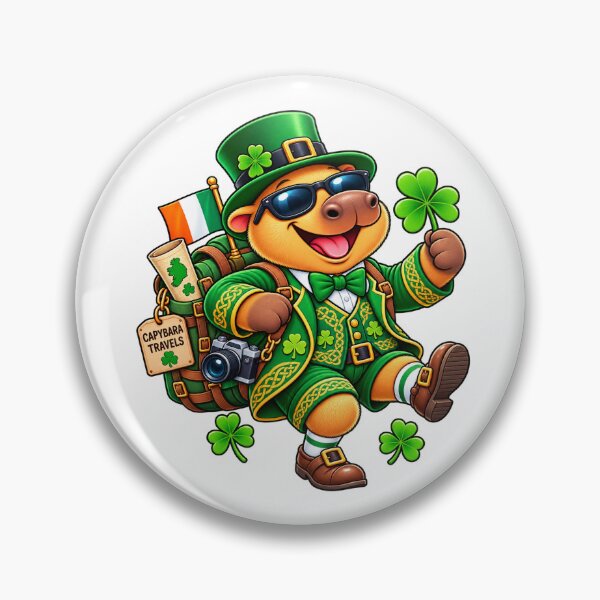 Item preview, Cute Ireland Capybara – Lucky Irish Travel Adventure designed and sold by CapybaraTravels.