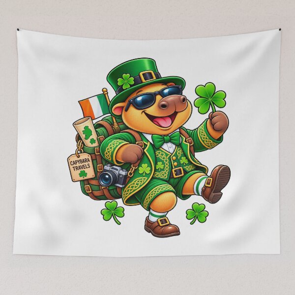 Item preview, Cute Ireland Capybara – Lucky Irish Travel Adventure designed and sold by CapybaraTravels.