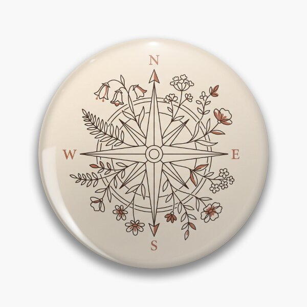 Item preview, Floral Compass Rose - Minimalist Wanderlust Monoline Sticker designed and sold by MissoStudio.