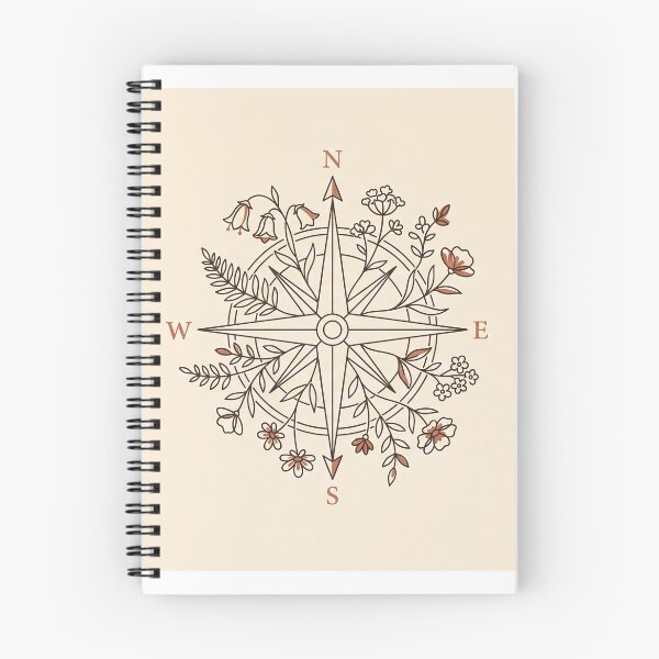 Item preview, Floral Compass Rose - Minimalist Wanderlust Monoline Sticker designed and sold by MissoStudio.
