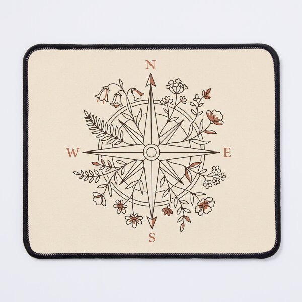 Item preview, Floral Compass Rose - Minimalist Wanderlust Monoline Sticker designed and sold by MissoStudio.