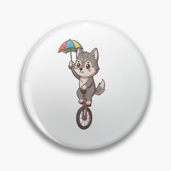 Item preview, Cute Wolf Riding Unicycle Umbrella designed and sold by Ella_Sketch.
