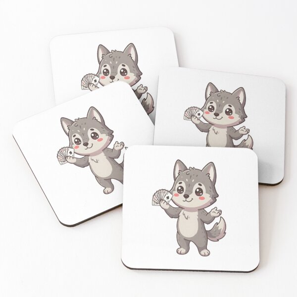 Item preview, Cute Wolf Holding Playing Cards designed and sold by Ella_Sketch.