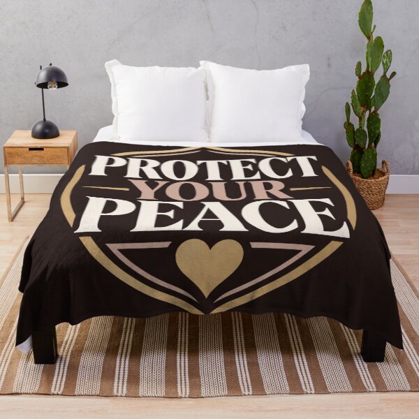 Item preview, Protect Your Peace Soft Life Self Care Quote designed and sold by CosmicQuietStudio.