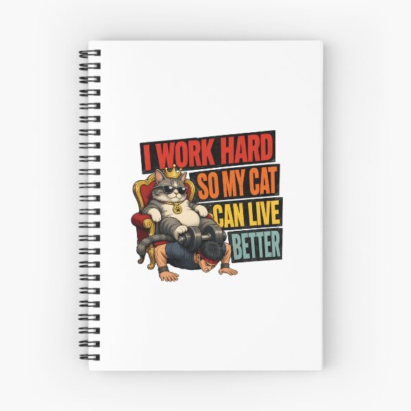 Item preview, I Work Hard So My Cat Can Live Better Retro Cat Lover Fun designed and sold by Dmo3HarkoArt.