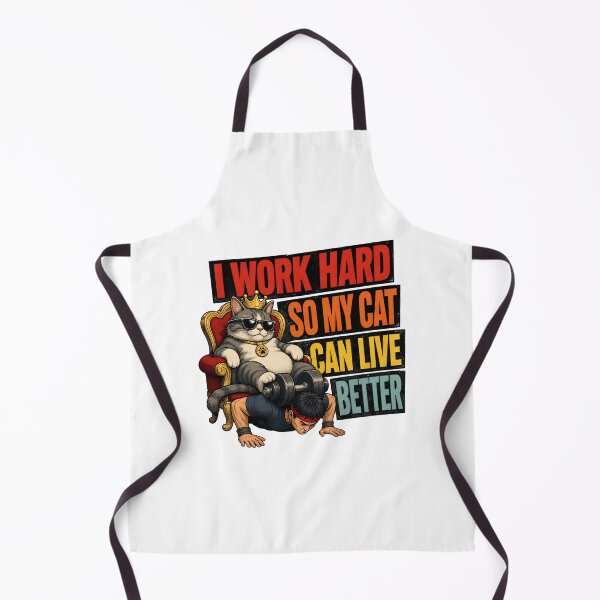 Item preview, I Work Hard So My Cat Can Live Better Retro Cat Lover Fun designed and sold by Dmo3HarkoArt.
