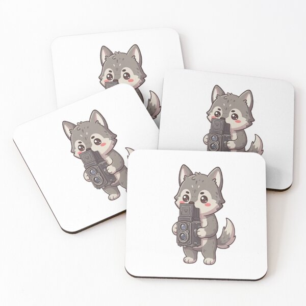 Item preview, Cute Wolf Photographer Holding Camera designed and sold by Ella_Sketch.