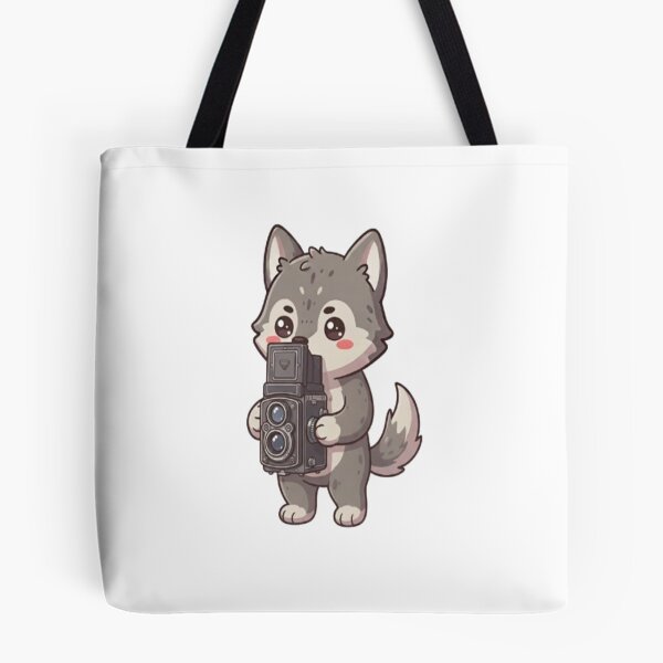 Item preview, Cute Wolf Photographer Holding Camera designed and sold by Ella_Sketch.