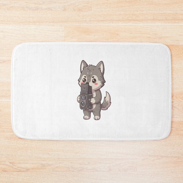 Item preview, Cute Wolf Photographer Holding Camera designed and sold by Ella_Sketch.