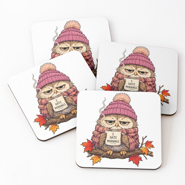 Item preview, Funny Grumpy Owl I Hate Mornings Coffee Autumn Shirt designed and sold by Ania & Maxiu.