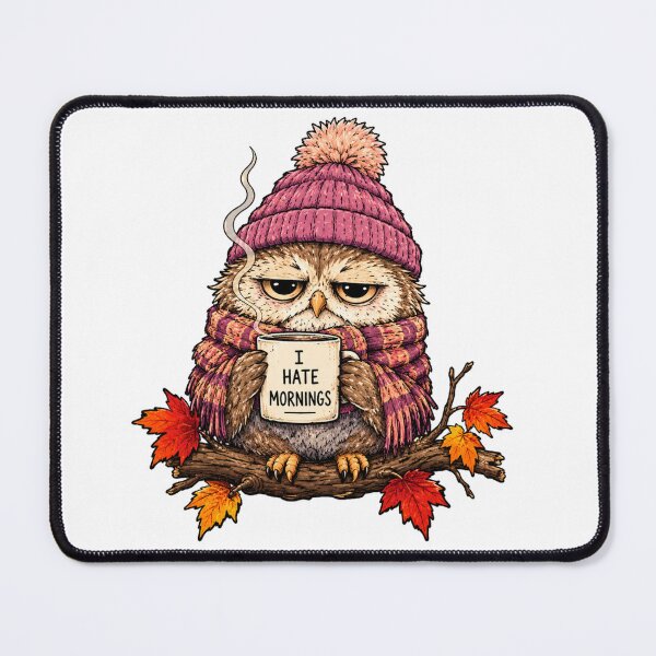 Item preview, Funny Grumpy Owl I Hate Mornings Coffee Autumn Shirt designed and sold by Ania & Maxiu.