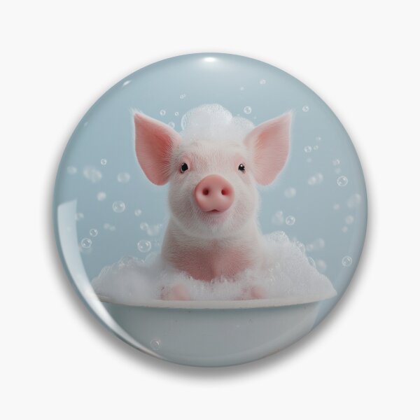 Item preview, Baby Piglet Bubble Bath Cute Nursery Bathroom Wall Art designed and sold by LazyOwlStore.