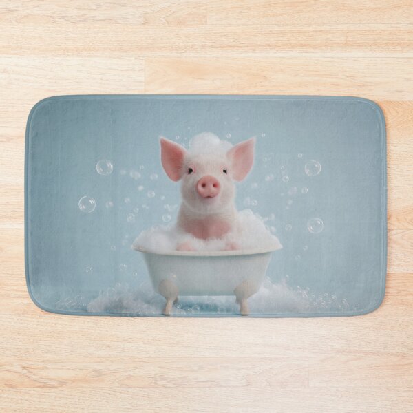 Item preview, Baby Piglet Bubble Bath Cute Nursery Bathroom Wall Art designed and sold by LazyOwlStore.