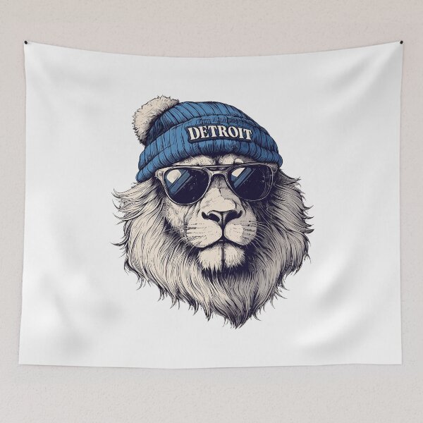 Item preview, Cool Lion Sunglasses Beanie Art designed and sold by asfiyasiroi.