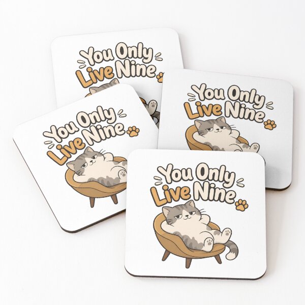 Item preview, Funny Cat You Only Live Nine Design designed and sold by Dmo3HarkoArt.